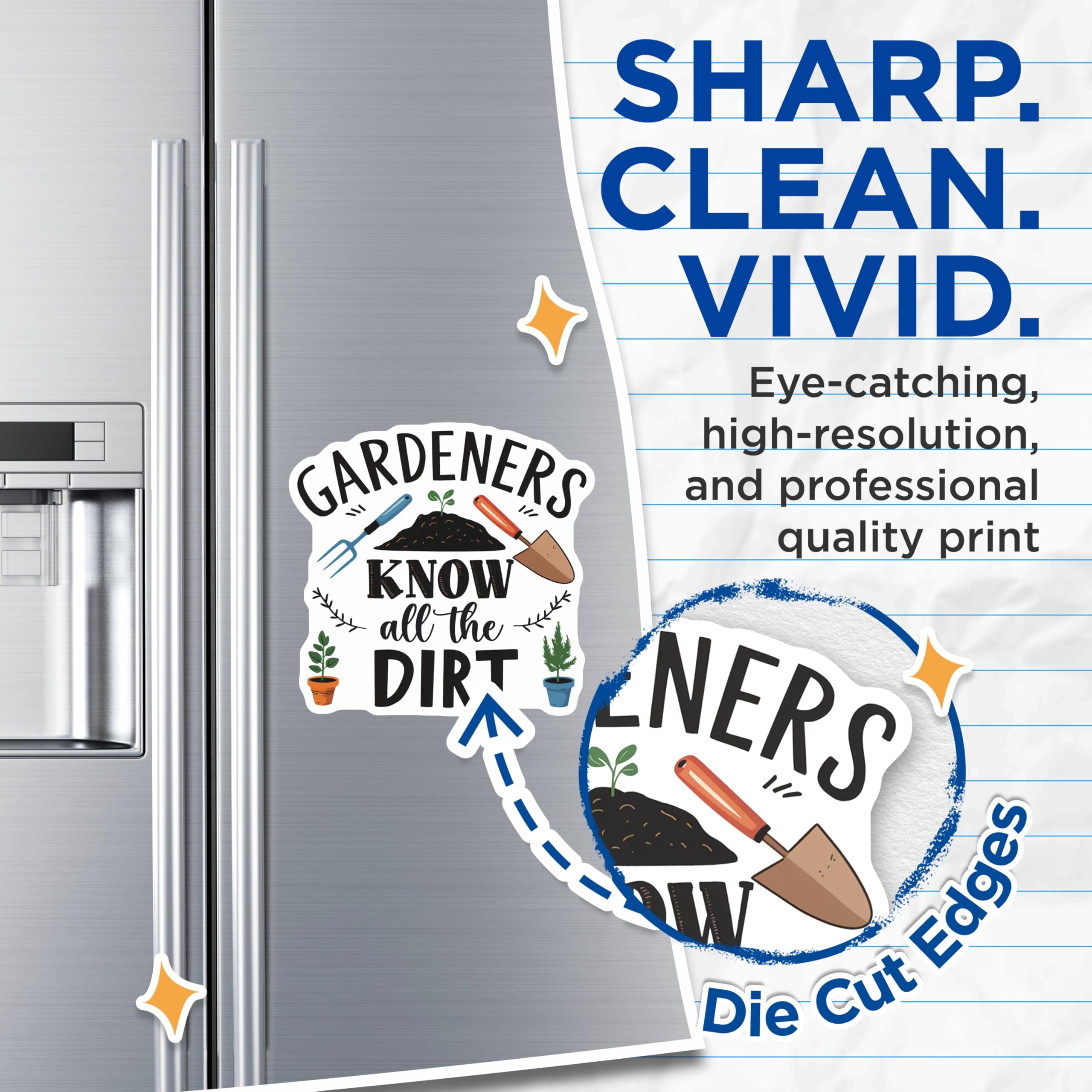 (2 Pack) Gardeners Know Dirt Magnets - Gardening Quote - Plant Lover Home Decor - 5" On Longest Side - Premium Magnet - for Cars, Refrigerators, Toolboxes, Lockers - Made in USA - MAG17883