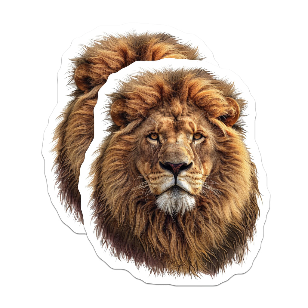 (2 Pack) Lion Head Magnets - Regal Animal Decor - Wildlife Fridge Magnets - 5" On Longest Side - Premium Magnet - for Cars, Refrigerators, Toolboxes, Lockers - Made in USA - MAG15687