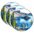 (3 Pack) Crater Lake Decals - National Park Decal - Travel Decals - 3 Inches On Longest Side - Easy Peel & Apply - Made in USA - 3MCS0494