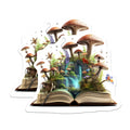 (2 Pack) Enchanted Storybook Magnets - Mushroom Forest Waterfall Fridge Decor - Whimsical Reader Nature Lover - 5 Inches On Longest Side - Thick Durable Magnet - Made in USA - MAG39867