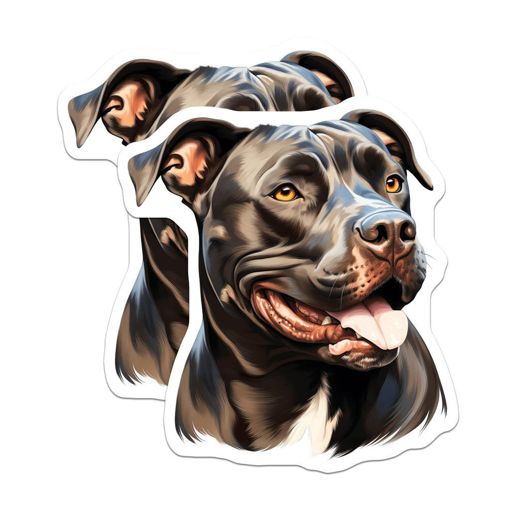 (2 Pack) Pit Bull Dog Magnets - Pitbull Lover Decor - Dog Breed Artwork - Pet Parent Magnet - Canine Art Refrigerator - 5 Inches On Longest Side - Thick Durable Magnet - Made in USA - MAG27121