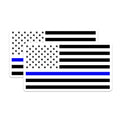 (2 Pack) Thin Blue Line Magnets - American Flag Police Support - Law Enforcement Honor Display - 5 Inches On Longest Side - Thick Durable Magnet - Made in USA - MAG21277
