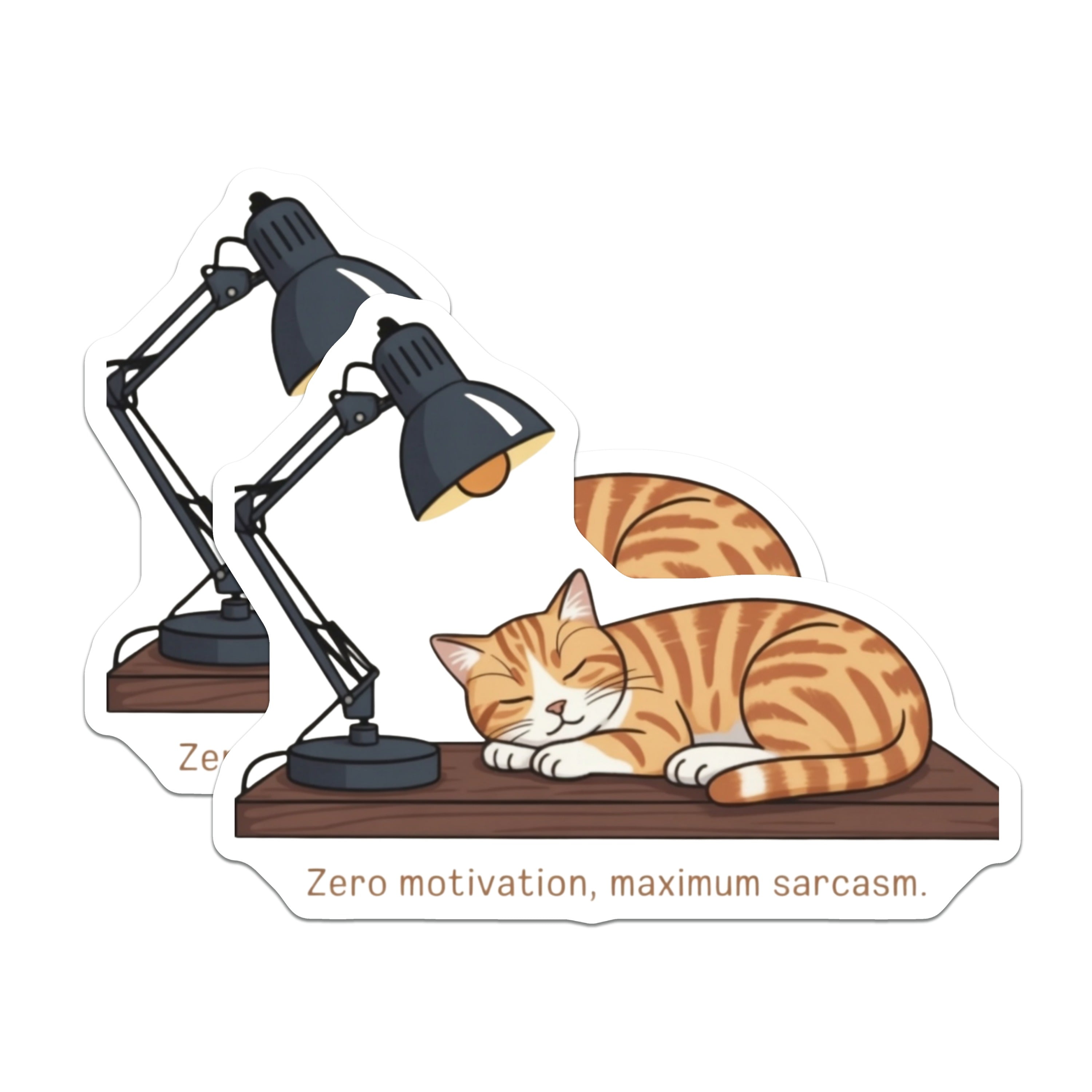 (2 Pack) Zero Motivation Cat Magnets - Sarcastic Quote Fridge Decor - Funny Lazy Kitty Pet Lover Present - 5 Inches On Longest Side - Thick Durable Magnet - Made in USA - MAG38119