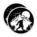 (2 Pack) Bigfoot Magnets - Sasquatch Mountain Forest Scene - Cryptid Hunter Decor - 5 Inches On Longest Side - Thick Durable Magnet - Made in USA - MAG22357