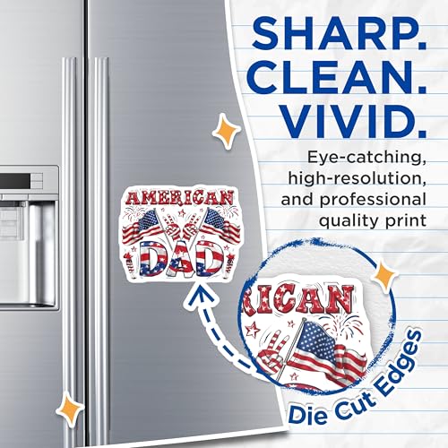 (2 Pack) American Dad Magnets Magnets - USA Patriotic Decor - Father's Day Magnet Gift - 5" On Longest Side - Made in USA - Sticks to Refrigerators & Metal Surfaces - MAG8506