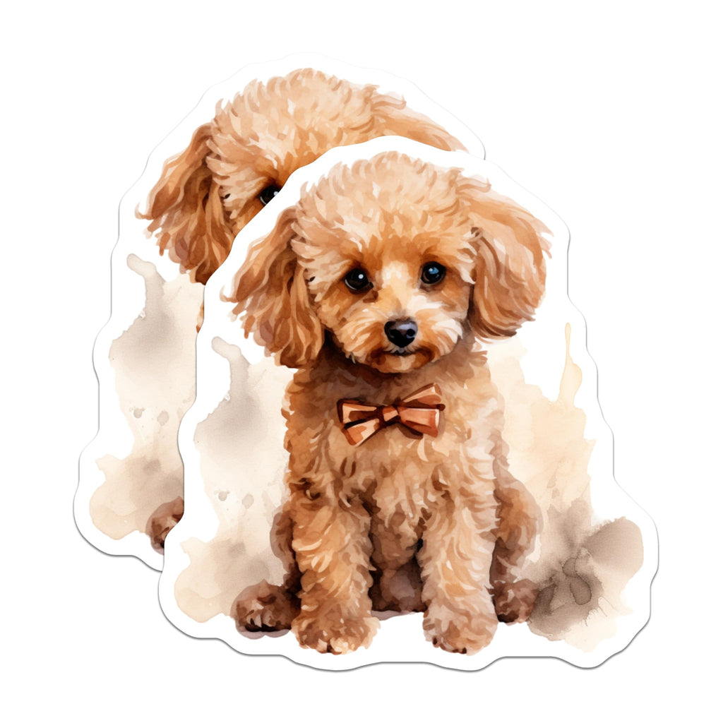 (2 Pack) Watercolor Poodle Magnets - Cute Puppy Dog Decor - Pet Lover Fridge Magnets - 5 Inches On Longest Side - Thick Durable Magnet - Made in USA - MAG24533