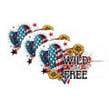 (3 Pack) Wild and Free Decals - American Cactus Decal - Patriotic Sunflower Decals - 3 Inches On Longest Side - Easy Peel & Apply - Made in USA - 3MCS6648