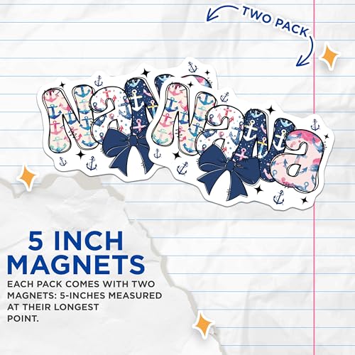 (2 Pack) a Magnets Magnets - Anchor Theme - Nautical Design - 5" On Longest Side - Made in USA - Sticks to Refrigerators & Metal Surfaces - MAG9014