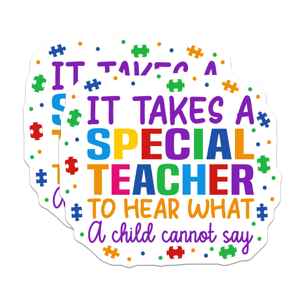 (2 Pack) Special Teacher Magnets - Teacher Appreciation - Autism Awareness - Educator Thank You - 5 Inches On Longest Side - Thick Durable Magnet - Made in USA - MAG38512