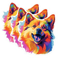(3 Pack) Colorful Dog Decals - Laptop Decal - Animal Lover Gift - 3 Inches On Longest Side - Easy Peel & Apply - Made in USA - 3MCS0728