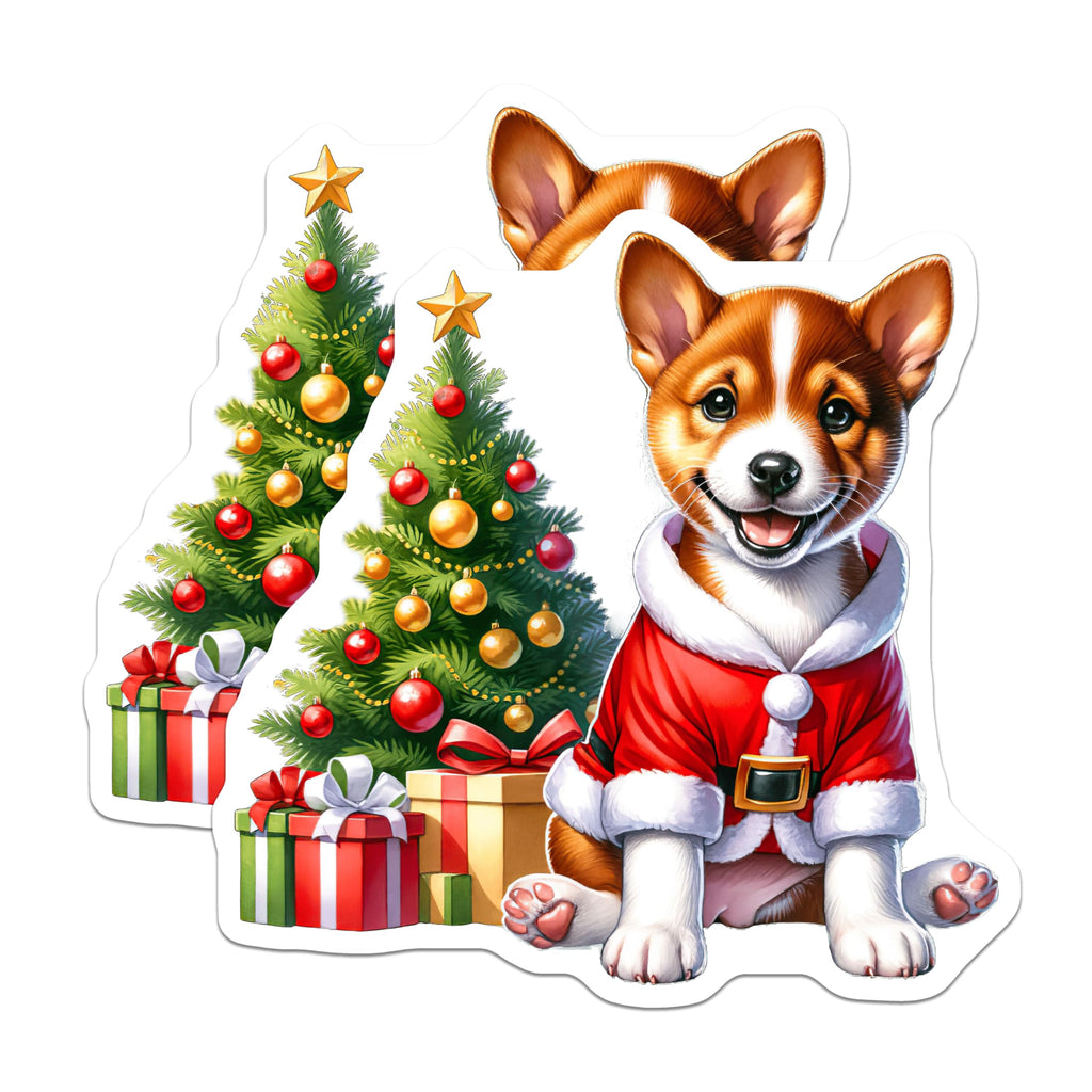(2 Pack) Corgi Santa Dog Magnets - Christmas Holiday Decor - Festive Puppy Celebration - Winter Season Decoration - 5 Inches On Longest Side - Thick Durable Magnet - Made in USA - MAG23793