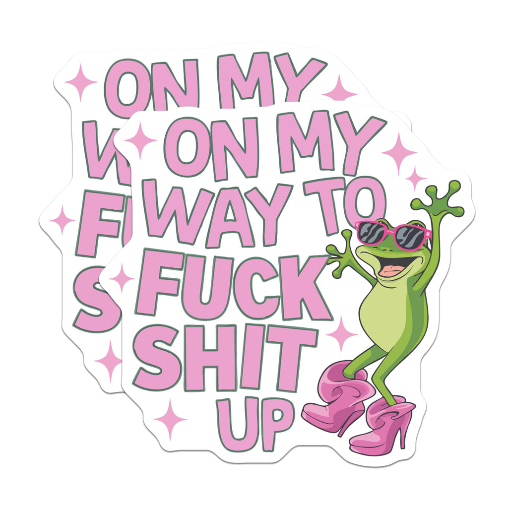 (2 Pack) Sassy Frog Profanity Quote Magnets - Hilarious Rebel Attitude Statement Decor - Bold Refrigerator Locker Accessories - 5 Inches On Longest Side - Thick Durable Magnet - Made in USA - MAG22878