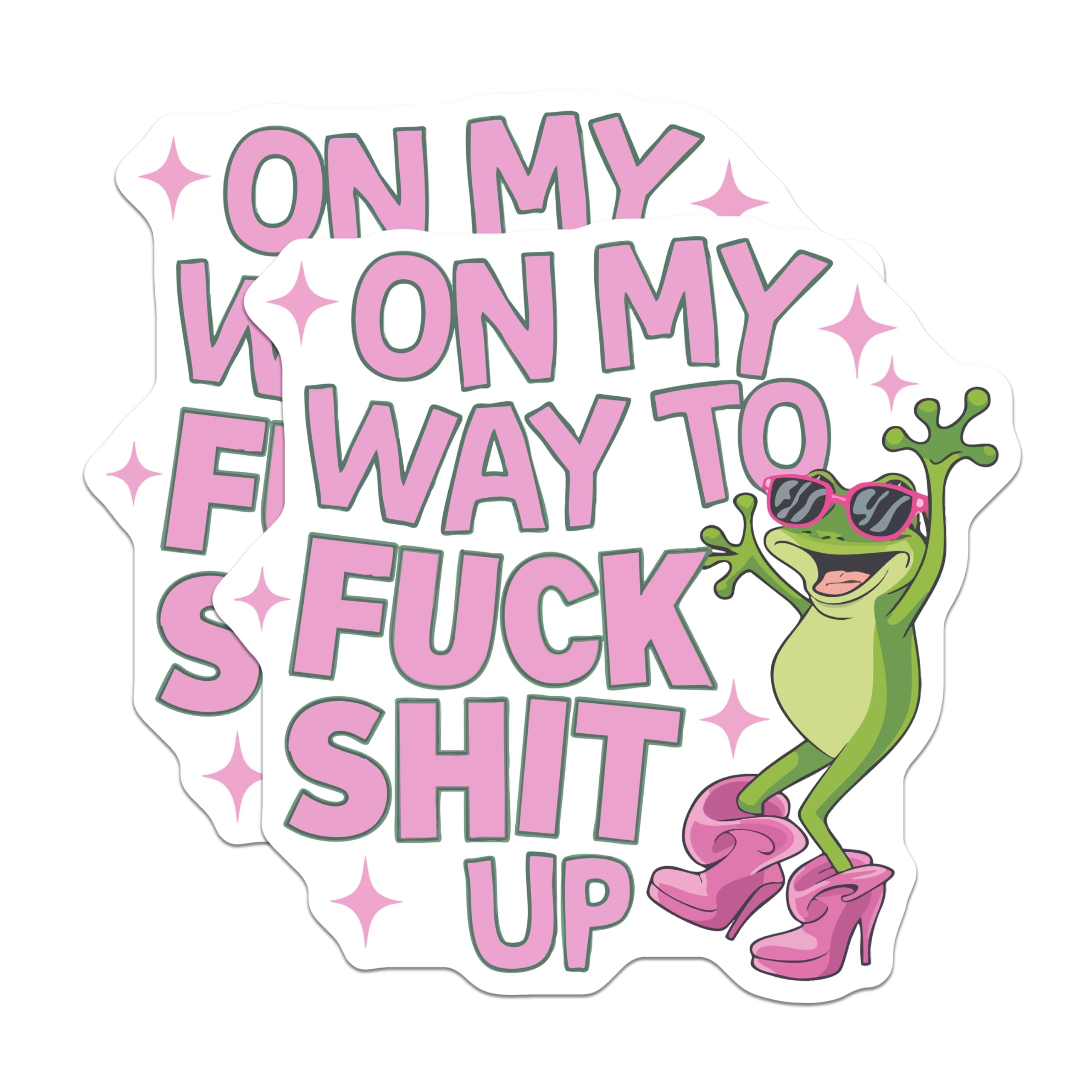 (2 Pack) Sassy Frog Profanity Quote Magnets - Hilarious Rebel Attitude Statement Decor - Bold Refrigerator Locker Accessories - 5 Inches On Longest Side - Thick Durable Magnet - Made in USA - MAG22878