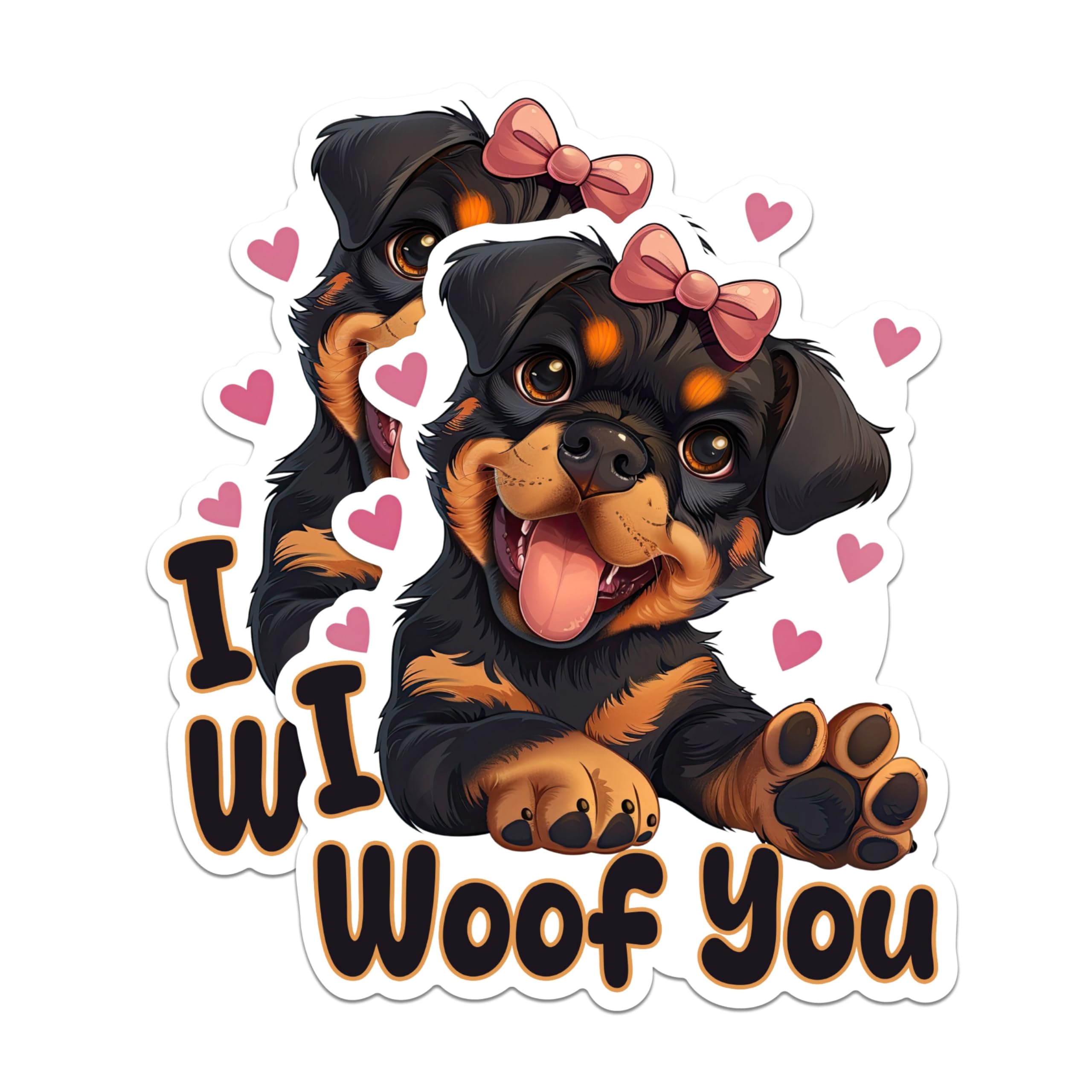 (2 Packs) I Woof You Cute German Shepherd Magnets - German Shepherd Dog Mom Dad Magnets - 5 Inches On Longest Side - Premium Magnet - for Fridges, Toolboxes, Cars - Made in USA - MAG2340