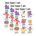 (3 Pack) Christian Decals - God Says I Am - Religious Stickers - 3 Inches On Longest Side - Easy Peel & Apply - Made in USA - 3MCS2480