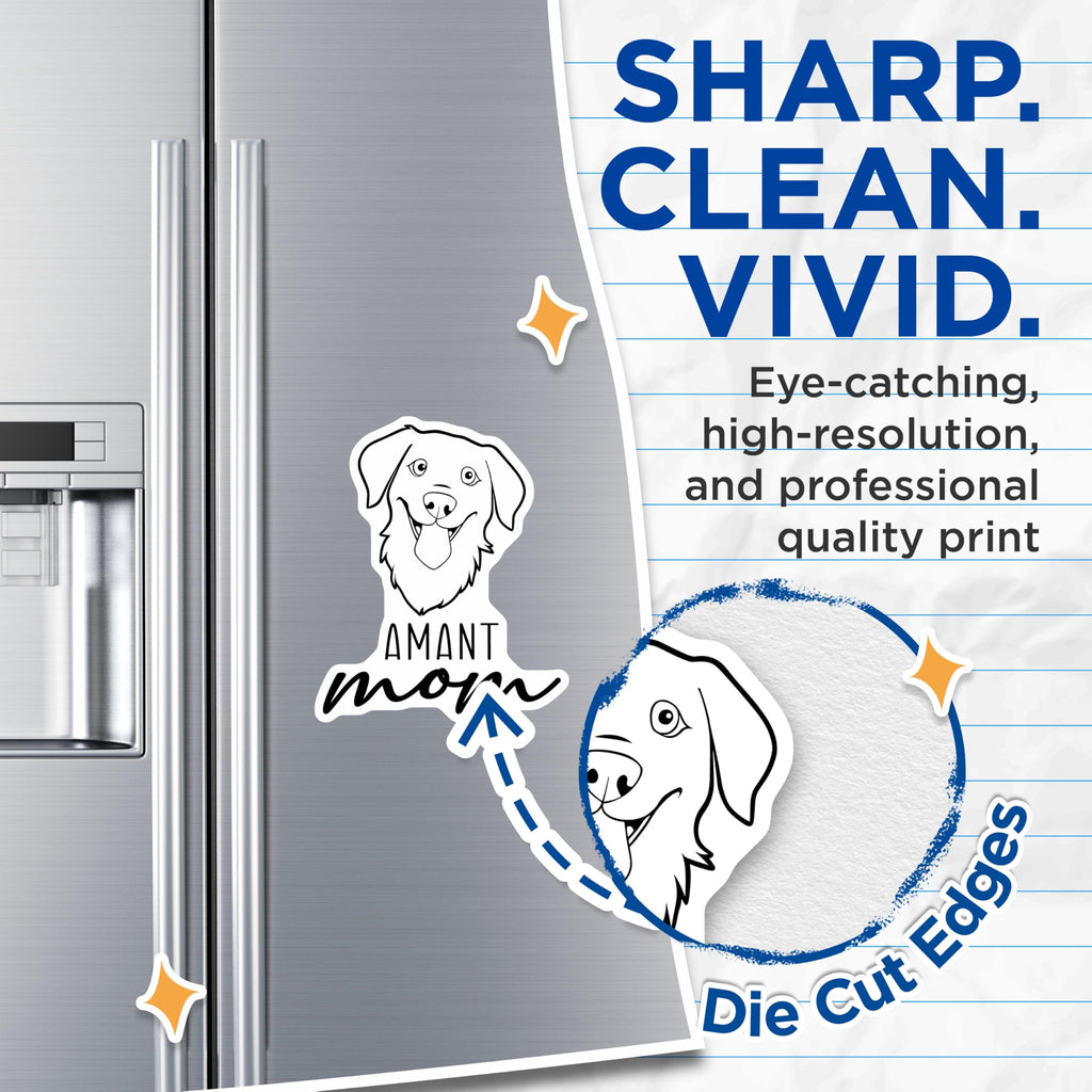 (2 Pack) Amant Mom Magnets - Dog Lover Decor - Pet Parent Refrigerator Item - 5 Inches On Longest Side - Thick Durable Magnet - Made in USA - MAG27012