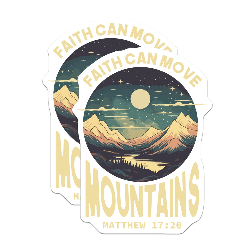 (2 Pack) Christian Faith Mountain Magnets - Inspirational Bible Verse - Religious Nature Decor - 5 Inches On Longest Side - Thick Durable Magnet - Made in USA - MAG27793