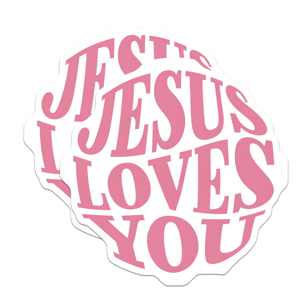(2 Pack) Jesus Loves You Magnets - Christian Faith Decor - Religious Refrigerator Accessories - 5 Inches On Longest Side - Thick Durable Magnet - Made in USA - MAG29430