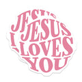 (2 Pack) Jesus Loves You Magnets - Christian Faith Decor - Religious Refrigerator Accessories - 5 Inches On Longest Side - Thick Durable Magnet - Made in USA - MAG29430