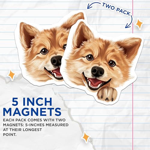 (2 Pack) Animal Lover Fridge Decor Magnet - 5" On Longest Side - Sticks to Smooth Flat Surfaces - Made in USA - MAG10163