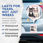(2 Pack) Cute Cat Magnets - Feline Love - Heart Sunglasses Cats - 5" On Longest Side - for Cars, Fridges, Toolboxes - Made in USA - MAG4393