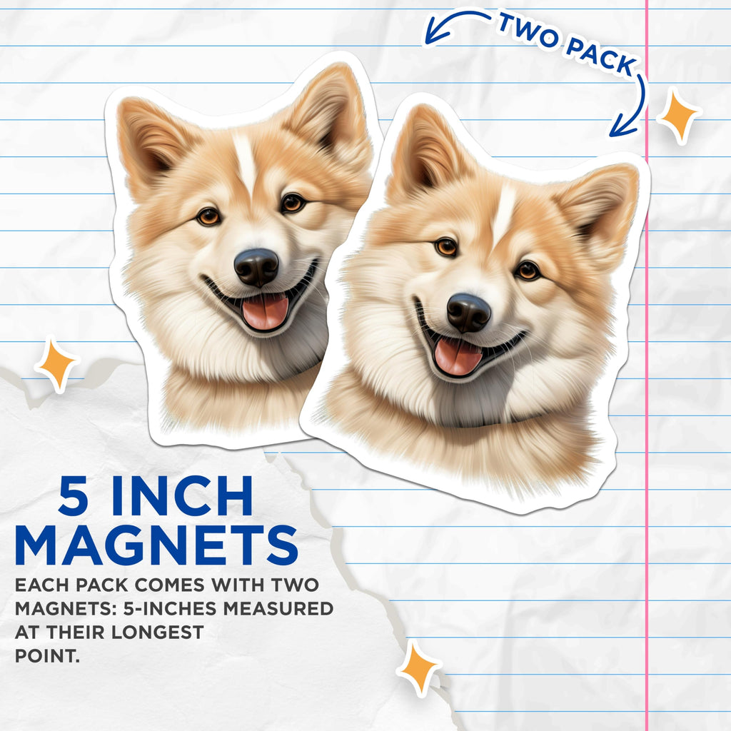 (2 Pack) Smiling Corgi Magnets - Dog Lover Decor - Refrigerator Locker Accents - 5 Inches On Longest Side - Thick Durable Magnet - Made in USA - MAG30707