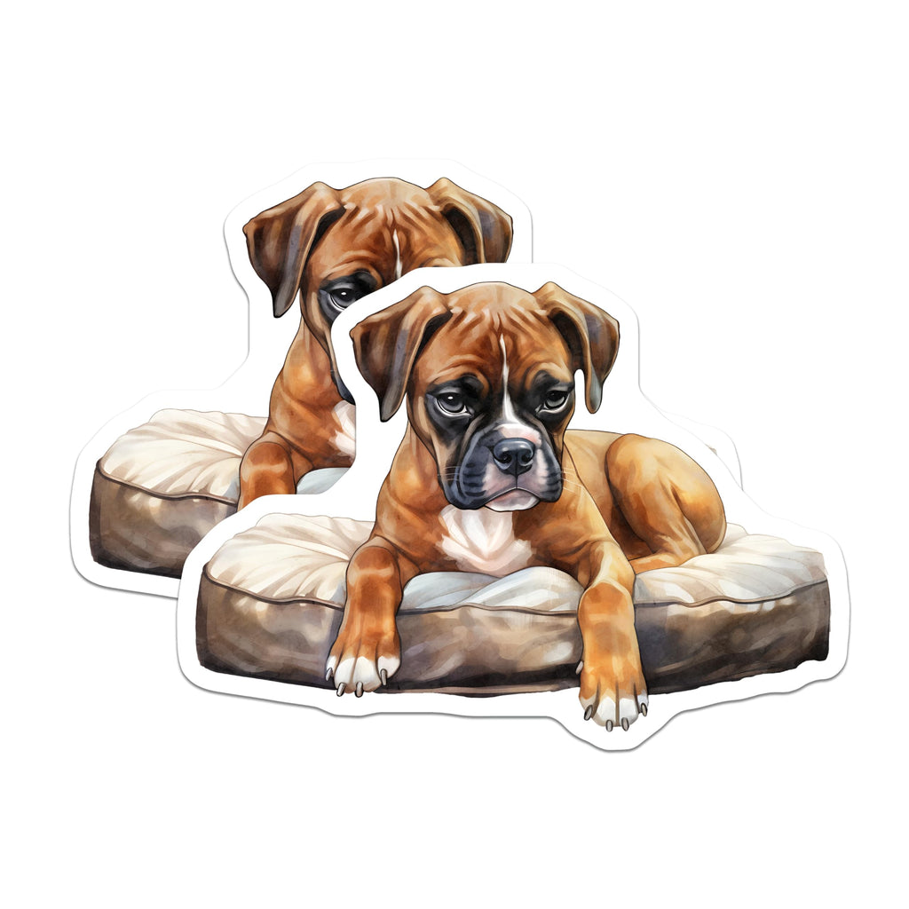 (2 Pack) Boxer Dog Magnets - Cute Puppy Art - Refrigerator Decor - 5" On Longest Side - Premium Magnet - for Cars, Refrigerators, Toolboxes, Lockers - Made in USA - MAG16793