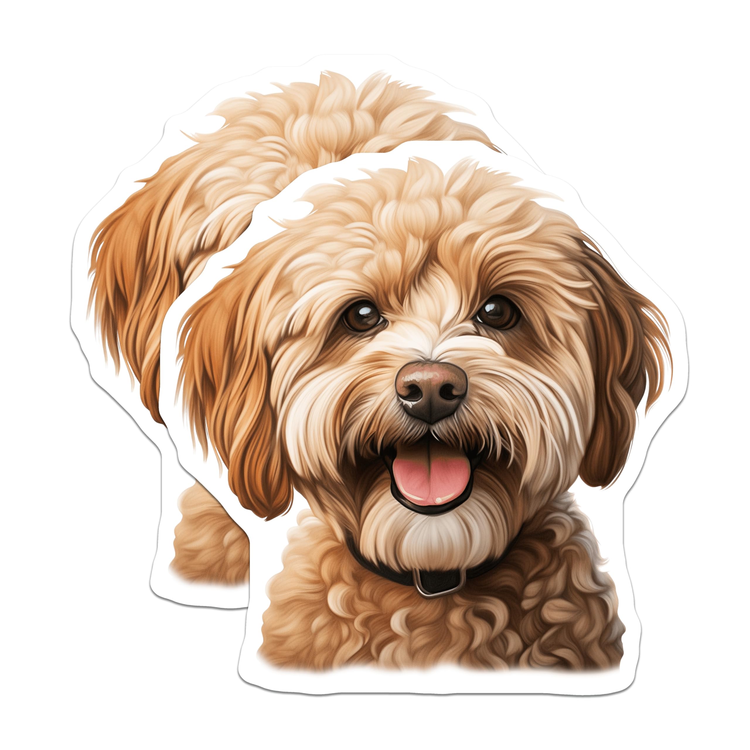 (2 Pack) Goldendoodle Magnets - Labradoodle Fridge Decor - Happy Doodle Dog Accessory - Pet Parent Collectible Item - 5 Inches On Longest Side - Thick Durable Magnet - Made in USA - MAG30152