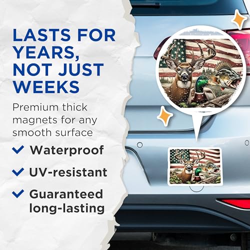 (2 Pack) American Wildlife Magnets Magnets - 5" On Longest Side - Made in USA - Sticks to Refrigerators & Metal Surfaces - MAG8654