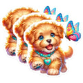 (3 Pack) Cute Puppy Dog Decals - Butterfly Friend- Laptop Decal - 3 Inches On Longest Side - Easy Peel & Apply - Made in USA - 3MCS8366