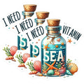 (3 Pack) Vitamin Sea Decals - Beach Lover Decal - Ocean Decals - 3 Inches On Longest Side - Easy Peel & Apply - Made in USA - 3MCS8060