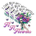 (3 Pack) Skull Flowers Decals - Gothic Laptop - Floral Skeleton - 'I Can Buy Myself Flowers' - 3 Inches On Longest Side - Easy Peel & Apply - Made in USA - 3MCS6151