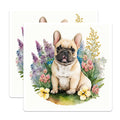 (2 Pack) French Bulldog Magnets - Cute Dog Floral Decor - Animal Lover Home Accessories - 5" On Longest Side - Premium Magnet - for Cars, Refrigerators, Toolboxes, Lockers - Made in USA - MAG14726