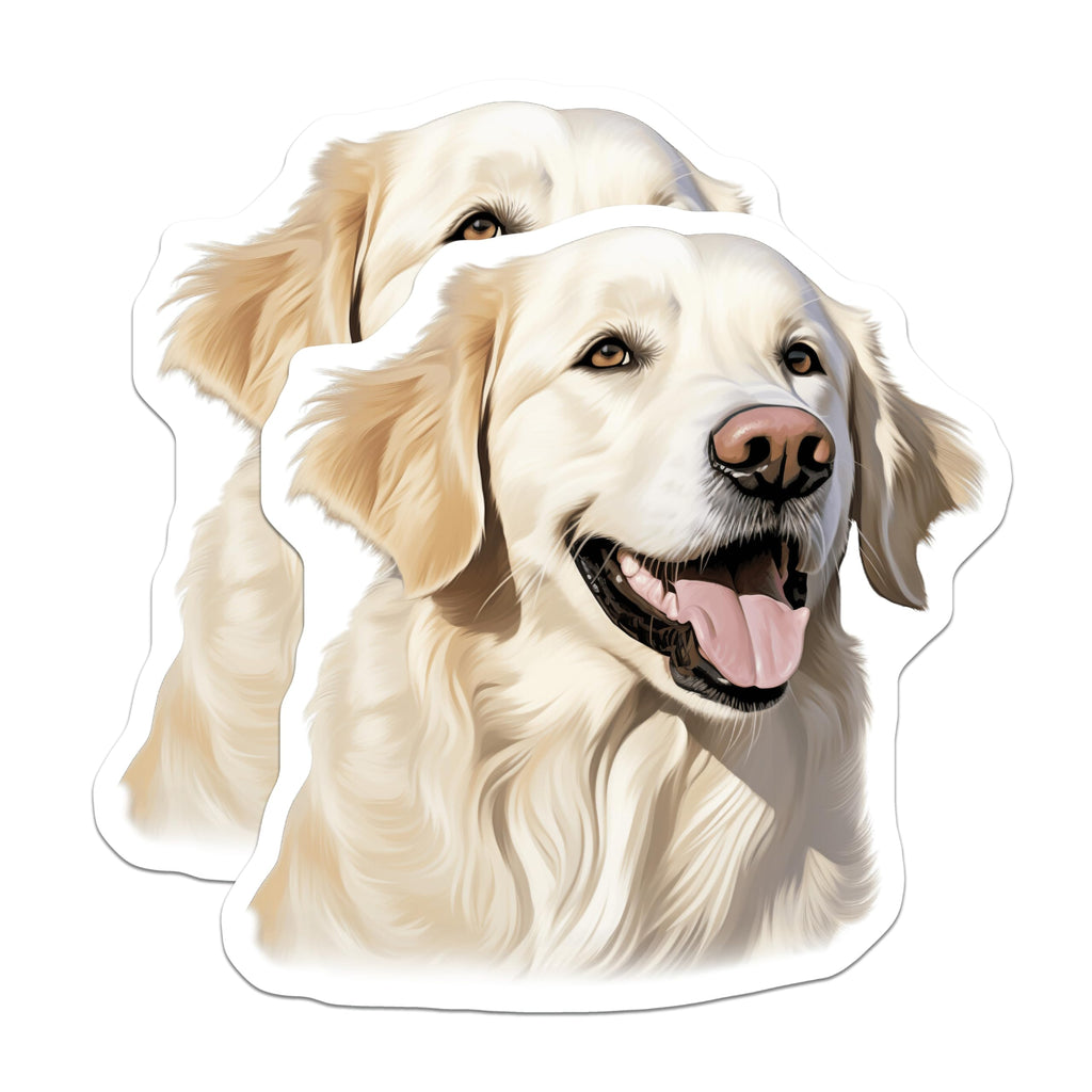 (2 Pack) Golden Retriever Magnets - Happy Dog Breed Art - Dog Lover Home Accent - 5 Inches On Longest Side - Thick Durable Magnet - Made in USA - MAG25221