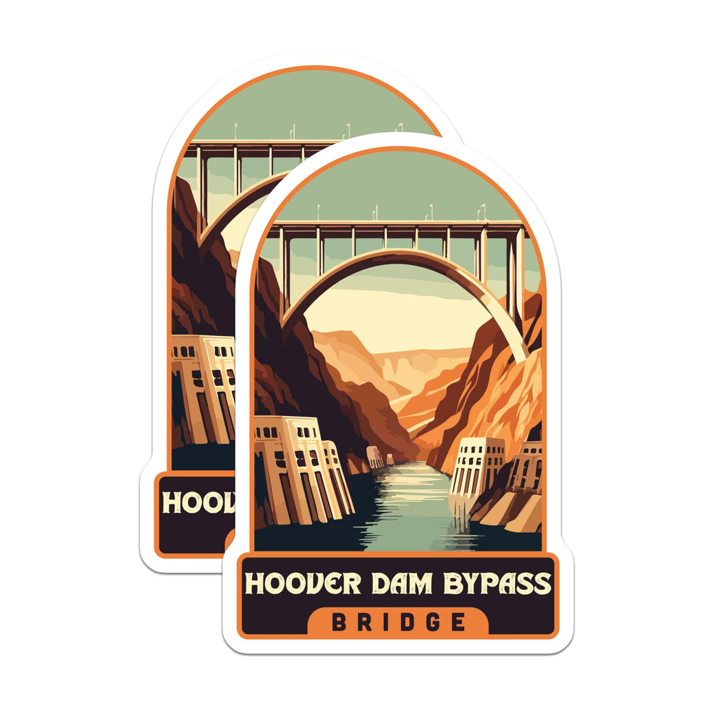 (2 Pack) Hoover Dam Bypass Bridge Magnets - Mike O'Callaghan Pat Tillman Memorial Nevada Arizona Landmark Souvenirs - 5 Inches On Longest Side - Thick Durable Magnet - Made in USA - MAG20087