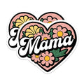 (2 Pack) Mama Heart Flower Magnets - Floral Mama Magnets - Mother's Day Magnet - 5" On Longest Side - for Cars, Fridges, Toolboxes - Made in USA - MAG3907