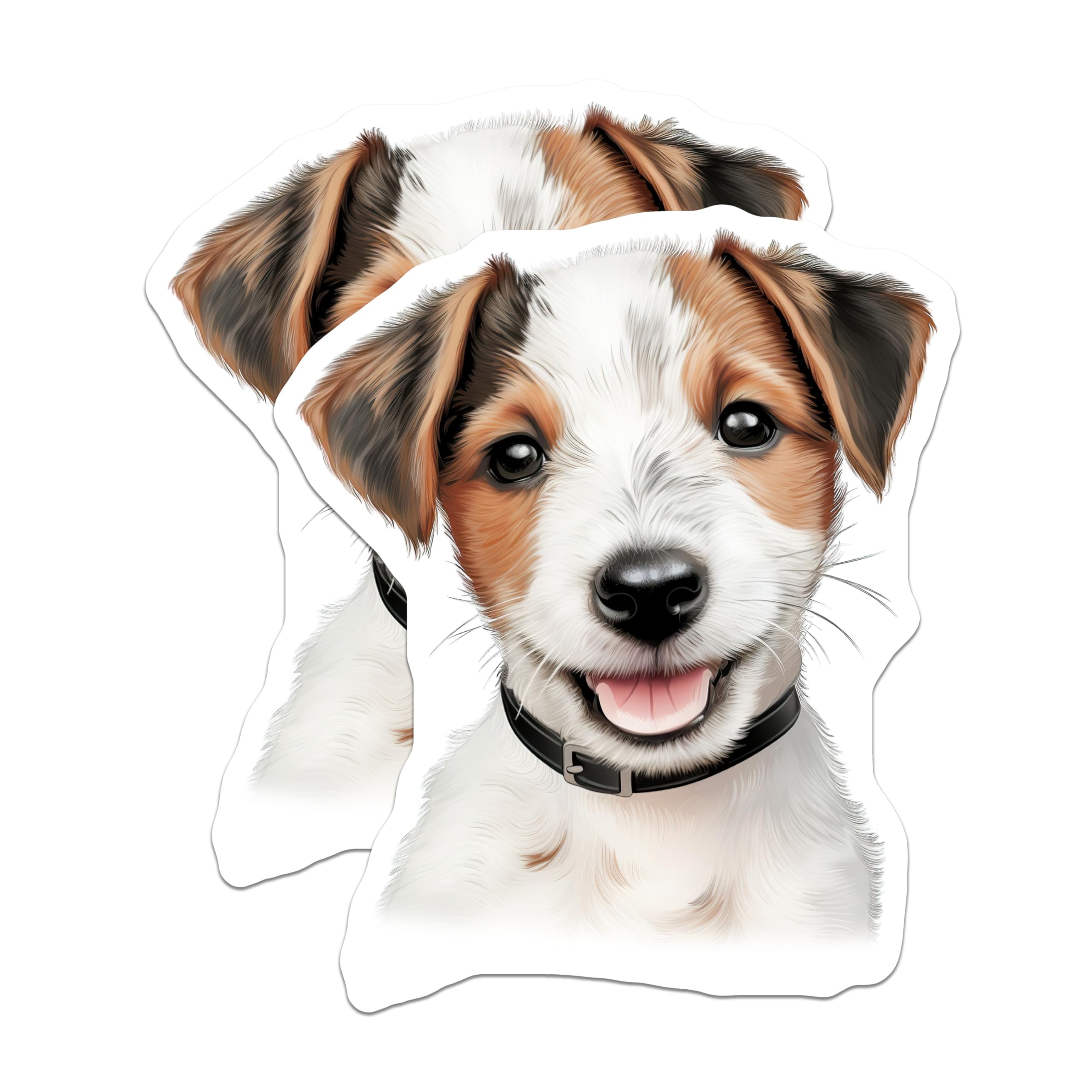 (2 Pack) Jack Russell Puppy Magnets - Cute Dog Lover Magnet - Pet Owner Refrigerator Decor - 5 Inches On Longest Side - Thick Durable Magnet - Made in USA - MAG26878
