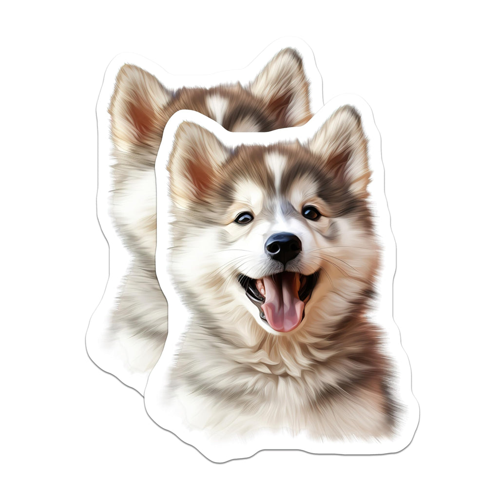 (2 Pack) Husky Puppy Magnets - Cute Puppy Decor - Dog Lover Fridge Accessory - 5 Inches On Longest Side - Thick Durable Magnet - Made in USA - MAG26282