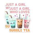 (2 Pack) Just a Girl Who Loves Bubble Tea Magnets - 5" On Longest Side - for Cars, Fridges, Toolboxes - Made in USA - MAG7757