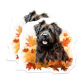 (2 Pack) Black Shaggy Dog Magnets - Autumn Leaves Fall Decor - Pet Lover Animal Art - Cozy Kitchen Fridge Magnets - 5 Inches On Longest Side - Thick Durable Magnet - Made in USA - MAG28744