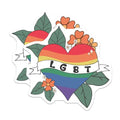 (2 Pack) LGBT Pride Heart Magnets - Rainbow Heart Magnet - LGBTQ+ Flower Heart Magnet - 5" On Longest Side - for Cars, Fridges, Toolboxes - Made in USA - MAG7257