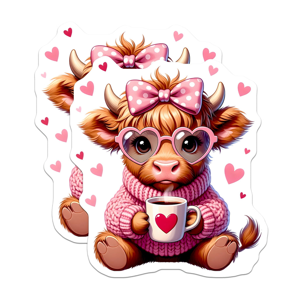 (2 Pack) Cow Magnets - Cute Animal - Heart Magnets Refrigerator Magnets - 5" On Longest Side - Premium Magnet - for Cars, Refrigerators, Toolboxes, Lockers - Made in USA - MAG14110