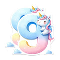 (2 Pack) Number Nine Unicorn Magnets - Cute Unicorn - Kids Room Decoration - 5" On Longest Side - Premium Magnet - for Cars, Refrigerators, Toolboxes, Lockers - Made in USA - MAG15041