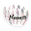 (2 Pack) Namaste Feather Stickers - Yoga Meditation - Zen Inspirational Decals - 5" On Longest Side - Sticks to Smooth Flat Surfaces - Made in USA - BMCS7549