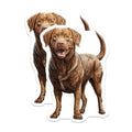 (2 Pack) Chocolate Labrador Retriever Magnets - Happy Brown Lab Dog Art - Canine Pet Lover Refrigerator Decor - Animal Magnet - 5 Inches On Longest Side - Thick Durable Magnet - Made in USA - MAG24130