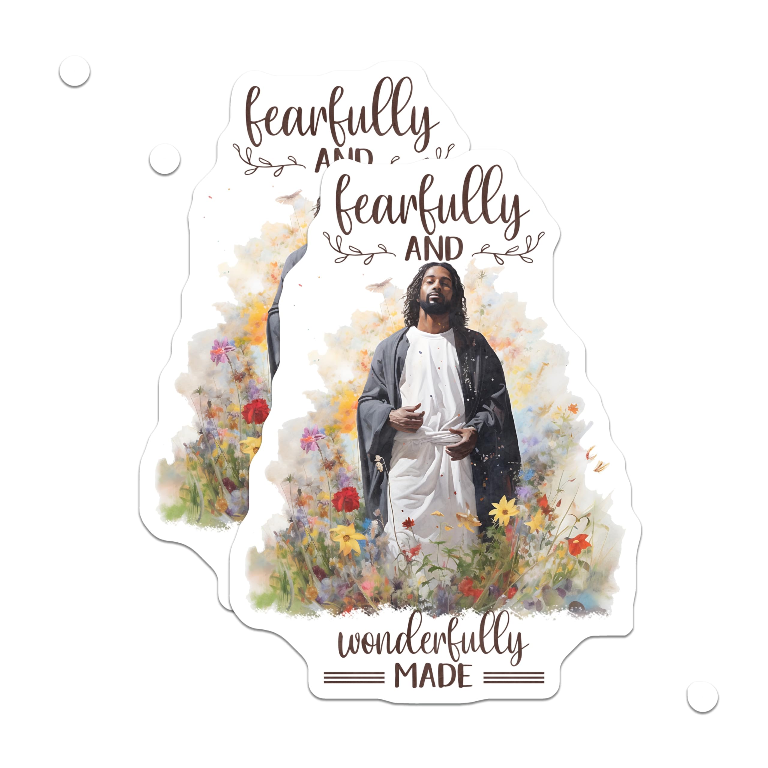 (2 Pack) Christian Jesus Magnets - Fearfully Wonderfully Made Scripture Verse - Religious Faith Decor - 5 Inches On Longest Side - Thick Durable Magnet - Made in USA - MAG22624