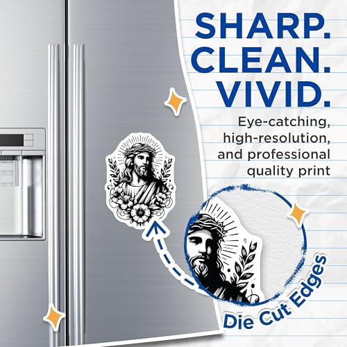 (2 Pack) Spiritual Savior Magnets - Christ Portrait - Inspirational Christian Decor - 5" On Longest Side - for Cars, Fridges, Toolboxes - Made in USA - MAG7319