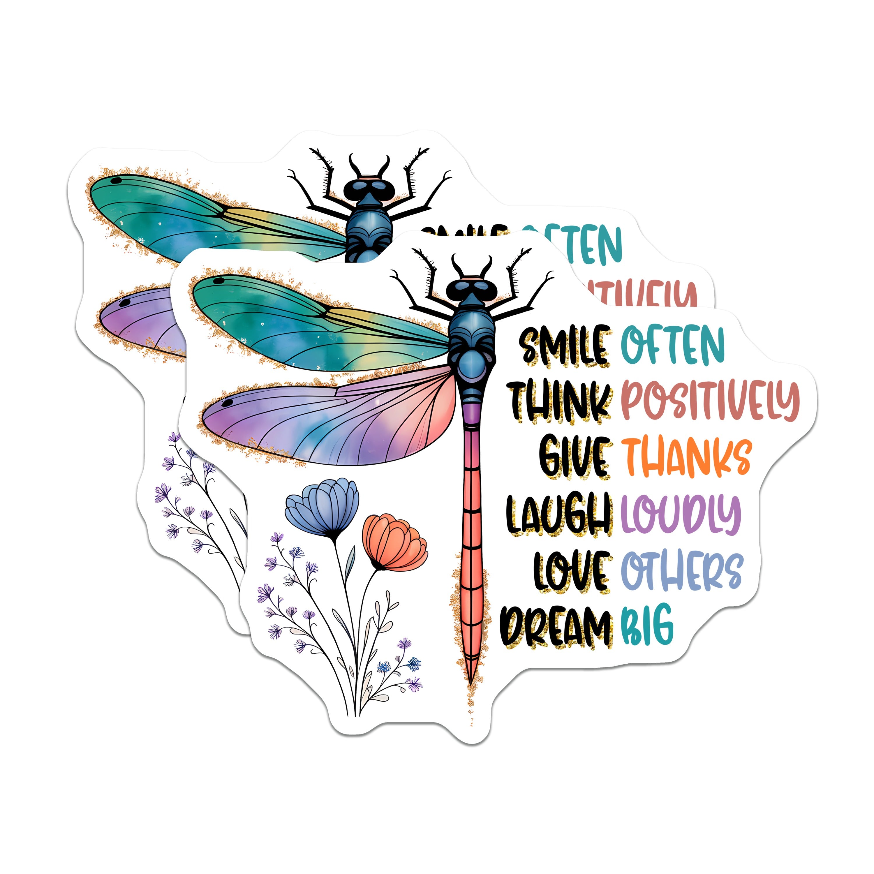 (2 Pack) Positive Affirmation Magnets - Inspirational Dragonfly Decor - Motivational Quote Fridge Accent for Women - 5 Inches On Longest Side - Thick Durable Magnet - Made in USA - MAG38816