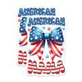 (2 Pack) American Mama Magnets - Patriotic Bow - USA Pride Decor - 4th of July - Independence Day - Mothers Day - 5" On Longest Side - for Cars, Fridges, Toolboxes - Made in USA - MAG7437