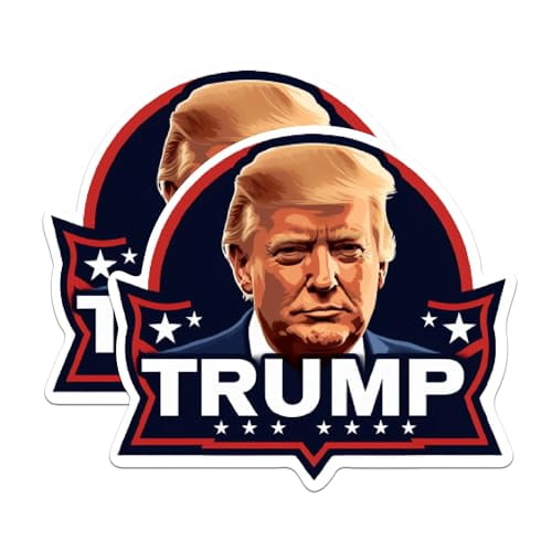 (2 Pack) Trump American Flag Magnets - Trump 2024 Magnet - Trump for President - 5" On Longest Side - Premium Magnet - for Cars, Refrigerators, Toolboxes, Lockers- Made in USA - MAG0780